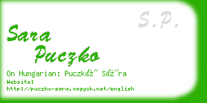 sara puczko business card